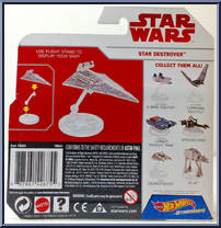Star Destroyer from Star Wars - Hot Wheels Starships - White Card / Red Letters manufactured by Mattel [Back]