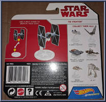 TIE Fighter from Star Wars - Hot Wheels Starships - White Card / Red Letters manufactured by Mattel [Back]