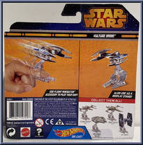 Vulture Droid from Star Wars - Hot Wheels Starships - Blue Card / Yellow Letters manufactured by Mattel [Back]