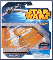 X-Wing Fighter Red 3 from Star Wars - Hot Wheels Starships - Blue Card / Yellow Letters manufactured by Mattel [Front]