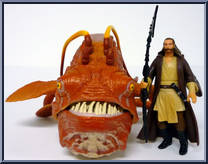 Opee and Qui-Gon Jinn from Star Wars - Phantom Menace - Beast Pack manufactured by Hasbro [Loose]