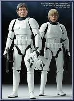 Han Solo & Luke Skywalker (Stormtrooper) from Star Wars - Heroes of the Rebellion manufactured by Sideshow [Loose]