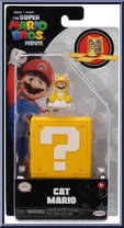 Cat Mario from Super Mario Bros. - Movie - Mini Figures with Question Block manufactured by Jakks Pacific [Front]