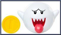 Boo (with Coin) from Super Mario - Basic Series manufactured by Jakks Pacific [Loose]