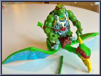 Cave Turtle Raph (with Tubular Pterodactyl) from Teenage Mutant Ninja Turtles - Cave Turtles manufactured by Playmates [Loose]
