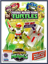 Space Rescue Mikey (with Hoverboard) from Teenage Mutant Ninja Turtles - Half Shell Heroes - Basic Series manufactured by Playmates [Front]