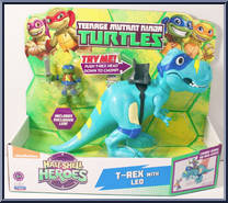 T-Rex with Leo from Teenage Mutant Ninja Turtles - Half Shell Heroes - Basic Series manufactured by Playmates [Front]