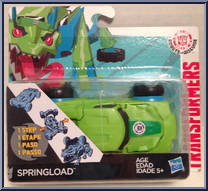 Springload from Transformers - Robots in Disguise (2015) - 1-Step Changers manufactured by Hasbro [Front]