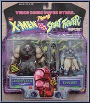 Juggernaut vs. Dhalsim from Video Game Super Stars Presents - X-Men vs. Street Fighter - Series 2 manufactured by Toy Biz [Front]