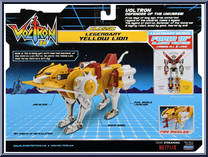 Legendary Yellow Lion from Voltron 84 - Classic manufactured by Playmates [Back]