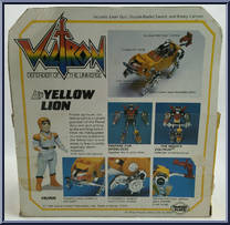 Yellow Lion from Voltron - Lions manufactured by Panosh Place [Back]