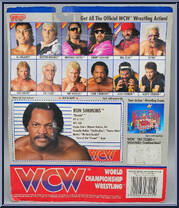 Ron Simmons (Blue Pants with White Stripe) from WCW - Series 2 - Released in UK manufactured by Galoob [Back]