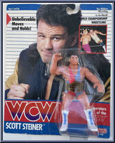 Scott Steiner (Red / Blue Singlet) from WCW - Series 2 - Released in UK manufactured by Galoob [Front]