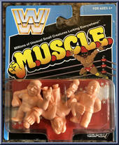Mean Gene Okerlund / Iron Sheik / Ric Flair from WWE M.U.S.C.L.E. - Series  9 manufactured by Super7 [Front]