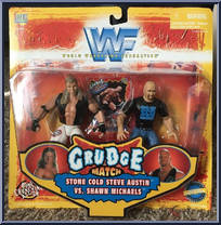 Stone Cold Steve Austin vs. Shawn Michaels from WWF - Grudge Match - Series 1 manufactured by Jakks Pacific [Front]