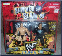 Stone Cold Steve Austin vs. Rock from WWF Summer Slam 99 - 2 Tuff 5 manufactured by Jakks Pacific [Front]
