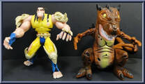 Savage Wolverine & Crawler-Rex from X-Men - Savage Land manufactured by Toy Biz [Loose]