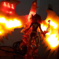 Flame Effect LED Phoenix (Marvel Legends) Custom Diorama / Playset [Flame Effect LED Phoenix Bird for Jean Grey,]