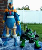 The Blue Falconress & Cyber Tooth (female Blue Falcon w/ cybernetic cat) (Space Ghost) Custom Action Figure