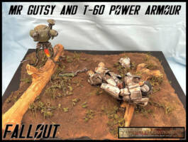 Mr Gutsy and T-60 Power Armour (Fallout) Custom Diorama / Playset