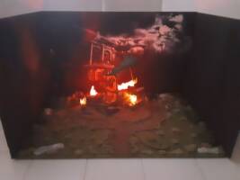 NECA Resident Evil Helicopter Crash (Resident Evil) Custom Diorama / Playset [NECA Resident Evil Helicopter Crash]