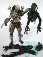 Guardian Predator VS Grid Alien (Alien vs Predator) Custom Action Figure