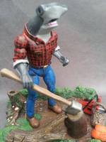 Lumberjack Shark....with Fake Beard!!!! (Original) Custom Action Figure