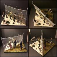 Walking Dead Season 3 Style Prison Fence Dio (Walking Dead) Custom Diorama / Playset