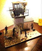 Season 3 Walking Dead Guard Tower Dio Unfinished (Walking Dead) Custom Diorama / Playset