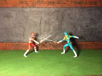 Brick/Concrete Walls with Grass Ground Diorama (Power Rangers) Custom Diorama / Playset