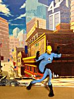 Homer Simpson as Mr Fantastic (Simpsons) Custom Action Figure