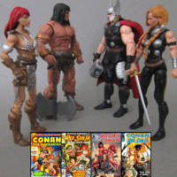 Conan & Red Sonja (Marvel Version) (Marvel Legends) Custom Action Figure [The Asgardians: Thor & Valkyrie meet the legendary warriors of the Hyborian Age: Conan & Red Sonja]