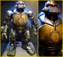 Metalhead (Teenage Mutant Ninja Turtles) Custom Action Figure [Glowing Eyes.  A feature of the vintage Metalhead.]