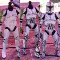 Battle damaged Clone Sergeant (Star Wars) Custom Action Figure [Before & after]