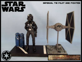 Tie pilot and Fighter (Star Wars) Custom Diorama / Playset