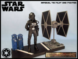 Tie pilot and Fighter (Star Wars) Custom Diorama / Playset