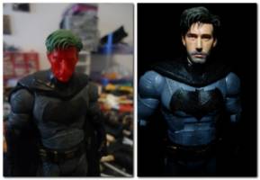 Batman unmasked (Mattel and Mafex) Dawn of Justice movie (Batman - Movie Style) Custom Action Figure