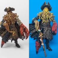 Davy Jones (Pirates of the Carribean) Custom Action Figure [Before and After shot.]