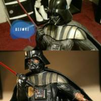 Battle Damaged Darth Vader (Star Wars) Custom Action Figure [Before and After]