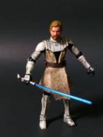 3.75" Clone Wars Battle Damaged Freeco Speeder & Obi Wan (Star Wars) Custom Vehicle